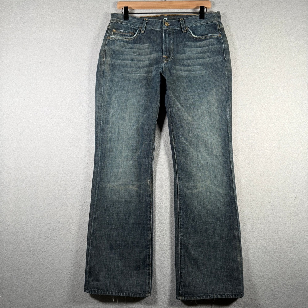 7 For All Mankind Mens Bootcut Jeans Blue Denim T520J061U-061U 32x31
